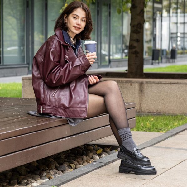 Носки Tezido Lady's Т2523 рубчик темно-серый меланж 36-40