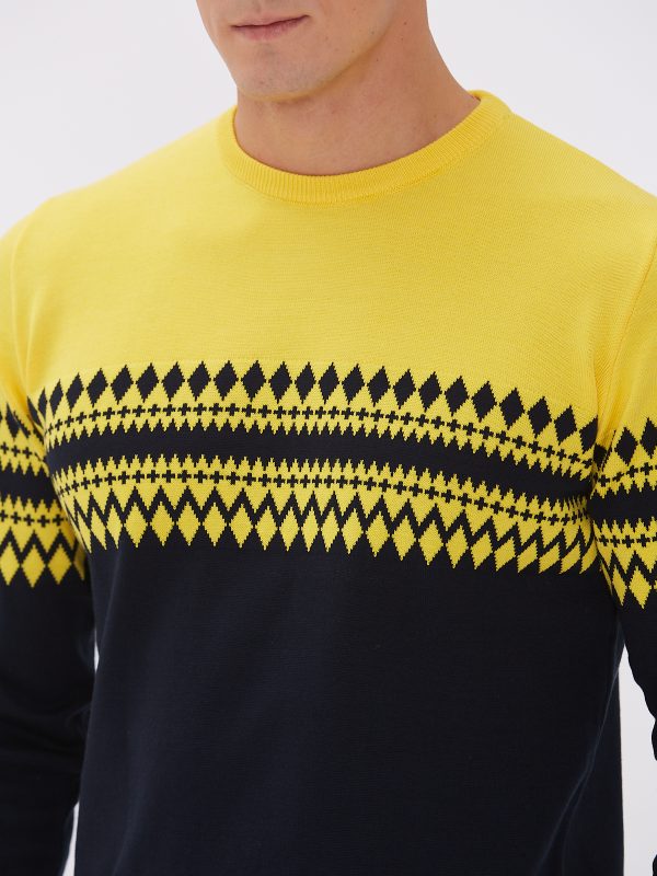 Джемпер муж. JLAB+REMIX EU-KN-01 navy-yellow