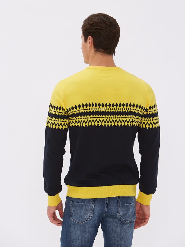 Джемпер муж. JLAB+REMIX EU-KN-01 navy-yellow