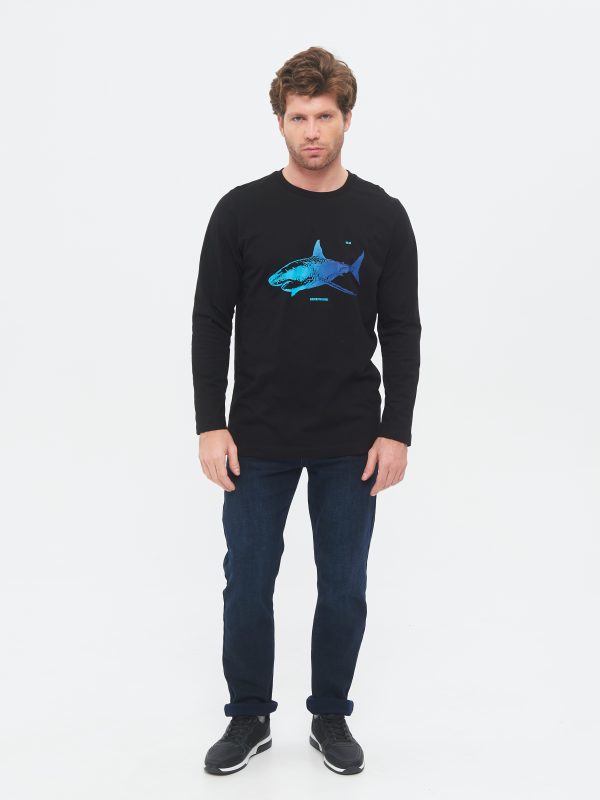 Футболка муж. дл. рук. HIDDENBRAND MTL-1R-shark S1