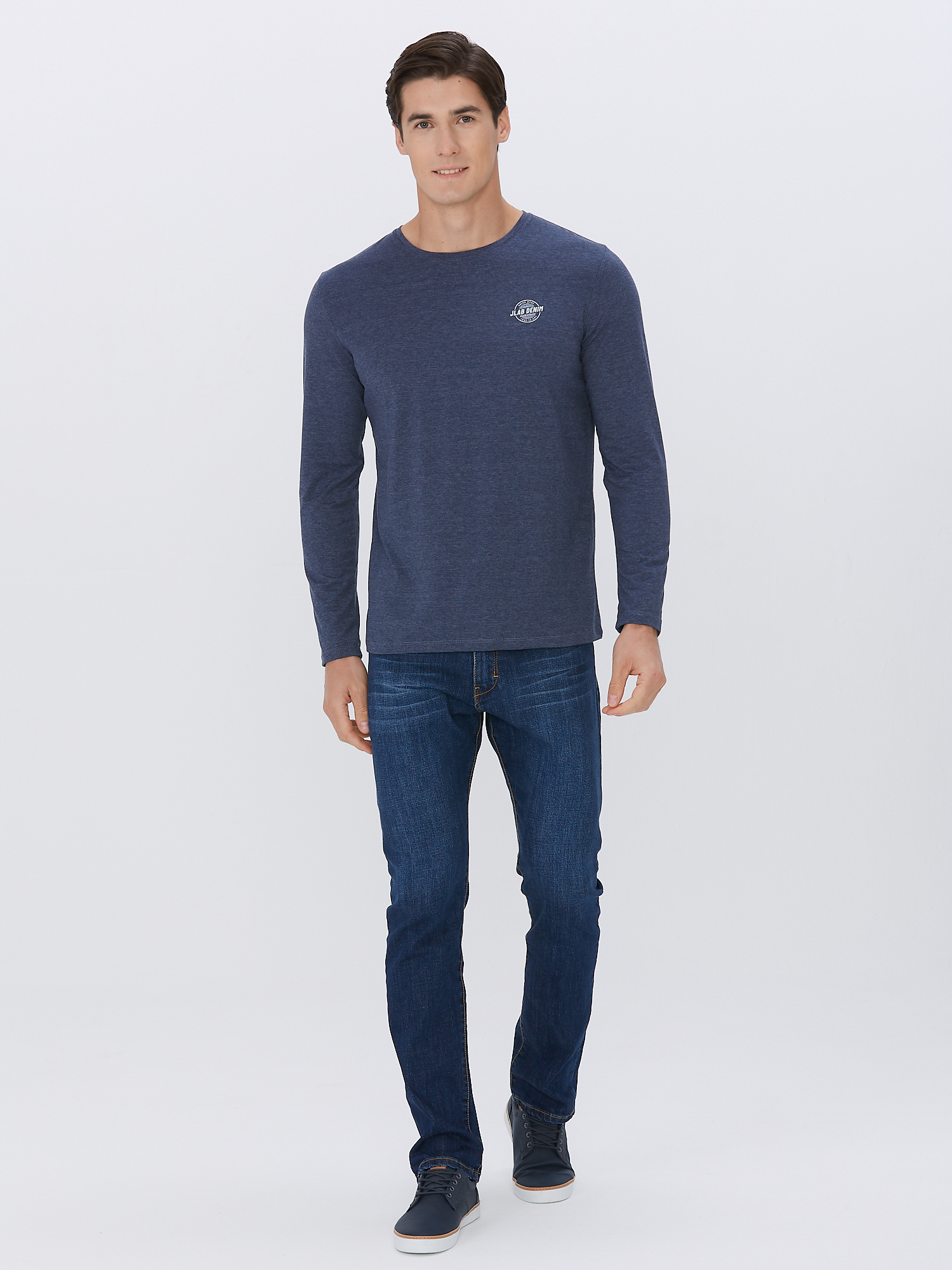 Футболка муж. дл. рук. JLAB RL-1-56 indigo melange